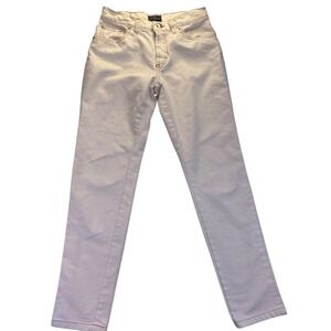 Trussardi Jeans Womens White Straight Leg Denim Pants 26 Skinny Stretch Classic